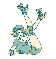 Tattoo Style Icon A Pinup Roller Derby Girl