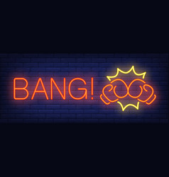 Bang Neon Text With Boxing Gloves