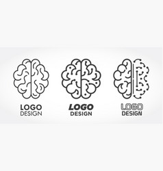 Brain Knowledge Logo Design Set Intelligence Mind