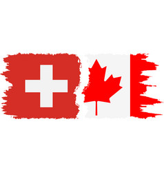 Canada And Switzerland Grunge Flags Connection