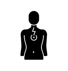 Chest Pain Black Glyph Icon