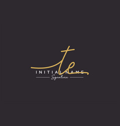 Initial Te Signature Logo Template Hand Drawn