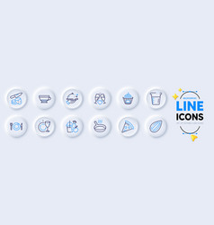 Pasta Food Delivery And Pizza Line Icons For Web