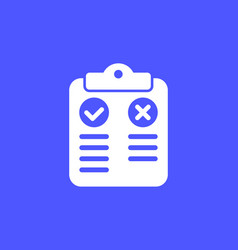 Pros And Cons Icon With Clipboard