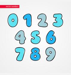 Sketch Numbers Decorative Funny Isolated 0 1 2 3