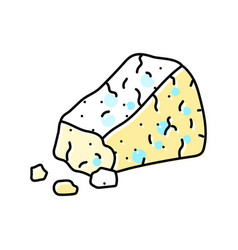 Blue Cheese Food Slice Color Icon