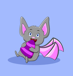 Cute Bat Hugging Candy