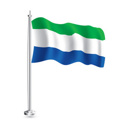 Sierra Leone Flag Isolated Realistic Wave Flag