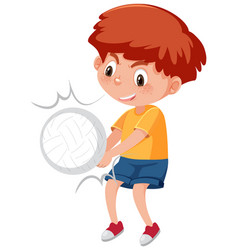 A Boy Playing Volleyball Cartoon Character