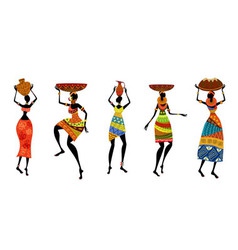 African women in traditional dress Royalty Free Vector Image