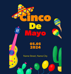 Cinco De Mayo Announcing Poster Template Guitar