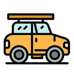 Travel Safari Car Icon Flat