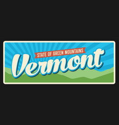 Vermont Usa State Of Green Mountains Travel Plate