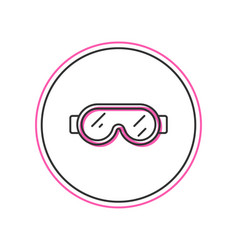 Filled Outline Safety Goggle Glasses Icon Isolated