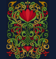 Floral Vintage Card In Art Nouveau Style