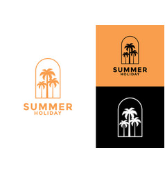 Summer Holiday Logo Icon Beach Design