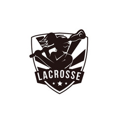 Emblem Seal Badge Lacrosse Girl Team Logo