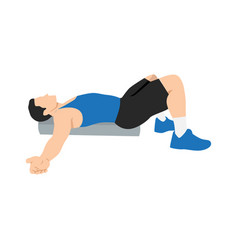 Man Doing Foam Roller Chest Opener Chest Exercise