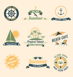 Summer Sea Retro Labels