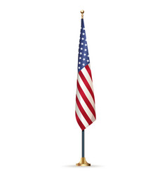 Usa Flag On Stand Isolated On White