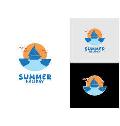 Summer Holiday Logo Icon Beach Design