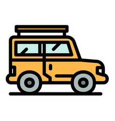 Camping Jeep Icon Flat