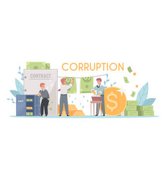 Corruption Money Laundering Cartoon Composition