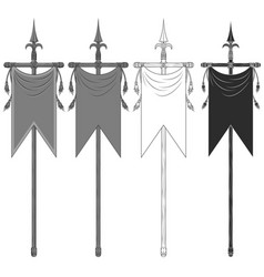 Medieval Pennant Design On A Spear