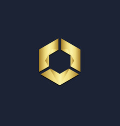 Polygon Shape Gold Logo