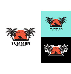 Summer Holiday Logo Icon Beach Design