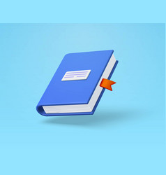 3d Book With Name Label Bookmark Isolated