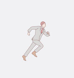 Attractive Young Business Man Running