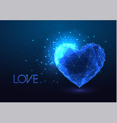 Futuristic Glowing Low Polygonal Hologram Heart