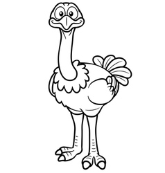 Cute ostrich cartoon Royalty Free Vector Image