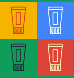 Pop Art Line Tube Of Toothpaste Icon Isolated