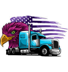 Semi Truck With American