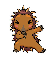 Cute Little Echidna Cartoon Dancing