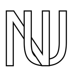 Logo Sign Nu Un Icon Double Letters Logotype N U