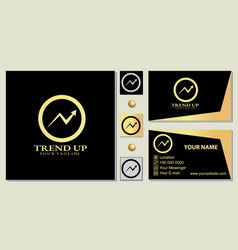 Luxury Gold Circle Forex Up Logo Premium Template