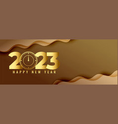 Royal Happy New Year 2023 Event Banner With Clock