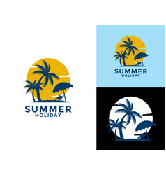 Summer Holiday Logo Icon Beach Design