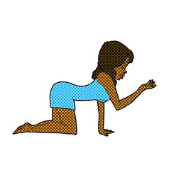 Comic Cartoon Woman On All Fours