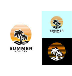 Summer Holiday Logo Icon Beach Design