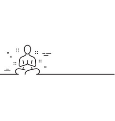 Yoga Line Icon Meditation Pose Sign