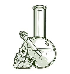 Cannabis Bong Detailed Sticker Monochrome