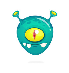 Cute Alien Head Cartoon Isolated