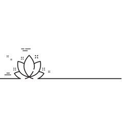 Lotus Line Icon Yoga Meditation Flower Sign