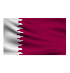 Realistic National Flag Of Qatar Current State