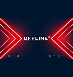 Red Neon Glowing Gaming Banner In Arrow Style