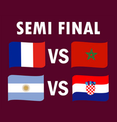 Semi Final Matches Countries Flag Ribbon Symbol